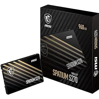MSI SSD SPATIUM S270 SATA 2.5” 960GB - Internal Solid State Drive, up to 500 MB/s Read & 450 MB/s Write, 3D NAND, Built‑in Data Security, 5‑Year Warranty (500 TBW)