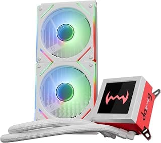 daWg L240AIO, 240Mm AIO Cooler, 3.4" IPS Detachable Type C Screen, Support Sockets - LGA 2066/ 115X/ 1200/1700/ 1851 & AM4/AM5, 2500 RPM Pump, ARGB Sync, PWM Fans, Braided Tubing (White),Desktop