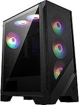 MSI MAG Forge 120A Airflow Premium Gaming PC Case: Auto RGB Fan, Vertical GPU Bracket, Side Air Vents, 360mm Radiator Support, 4mm Thick Tempered Glass, Supports Up to 8 Fans