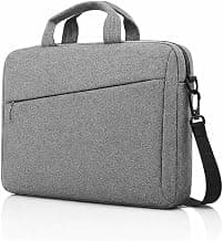 Laptop Bag for Office and Travel, Slim Padded Laptop Messenger Carry with Adjustable Shoulder Strap, Zipper Pocket, Lightweight Professional Work Bag for College and Business, Grey