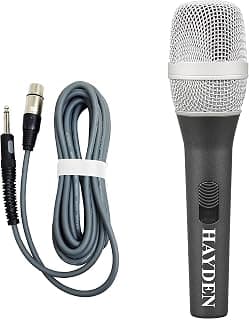 haydenBK-105 Dynamic Vocal Metal Microphone Compatible with Karaoke Machine/Speaker/Amp/Singing Speech (5mtr XLR Cable)