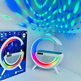 DrumstoneGreat Indian Festival 𝟏𝟓 𝐘𝐄𝐀𝐑 𝐆𝐔𝐀𝐑𝐀𝐍𝐓𝐄 Newly G-Shape Multifunctional Speaker Wireless Charger, 15W Fast Charging, Atmosphere Lamp with Bluetooth Speaker, FM Radio