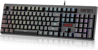 Redragon Dyaus K509 Wired Semi Mechanical Gaming Keyboard with 7 RGB Backlit Colors on Keys & Without Edge Side Light Illumination (Black)