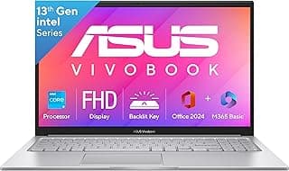 ASUS Vivobook 15, 13th Gen, Intel Core i3-1315U, 8 GB RAM, 512GB SSD, FHD, Anti-Glare, 15.6", 39.6 cm, Windows 11 Home, M365 Basic(1yr)* Office24, Cool Silver, 1.70 kg, X1504VA-BQ321WS, Laptop