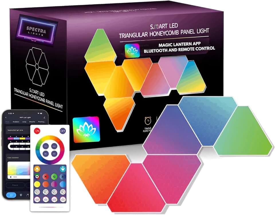 Nanoleaf 9-Panel Smarter Kit Shapes Hexagons Smarter Kit Modular RGB LED Wall Light Panels - Connect+ Modular Geometry (Rev 1)