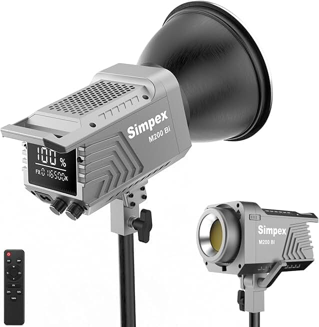 Aputure Amaran 200d S Studio Continuous Daylight LED Video Light (Dual Mic Pod Studio Mark 3)