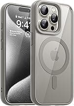 DIZOROiPhone 15 Pro Max Case,Compatible with MagSafe, Non Yellow Military-Grade Drop Protection & Hard PC Back Cover Slim Transparent Anti-Scratch Shockproof Phone Case (Natural Titanium)