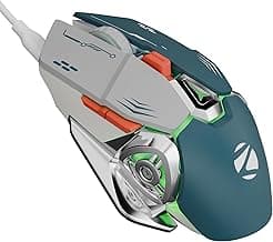 Zebronics Transformer M Plus Wired Gaming Mouse, Up to 12800 DPI, 6 Buttons with a 6-Level DPI Switch, 8 RGB Modes, 1000Hz Polling Rate, 1.5m Detachable Cable, Gaming Grade Sensor (Grey + Blue)