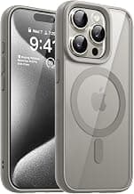 DIZOROiPhone 15 Pro Max Case,Compatible with MagSafe, Non Yellow Military-Grade Drop Protection & Hard PC Back Cover Slim Transparent Anti-Scratch Shockproof Phone Case (Natural Titanium)