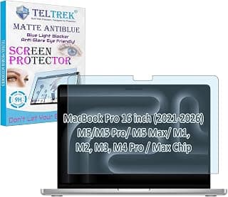 AntiBlue Light Matte Laptop Screenguard Compatible With MacBook Pro 16 inch (2021-2026) M5/M5 Pro/ M5 Max/ M1, M2, M3, M4 Pro/Max Chip 9H Hardness Screen Protector Not a Tempered Glass