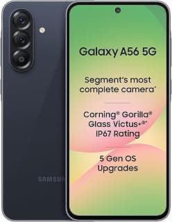 Samsung Galaxy A56 5G Mobile (Awesome Midnight Blue, 8GB, 128GB) | Segment Most Complete Triple Camera | 50MP | AI Editing | 4nm Processor | sAMOLED | 5000mAh | Gorilla Glass Victus+| Knox Security
