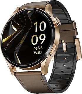 boAt Chrome Horizon, Premium Metal Body, Video Watch Faces, 1.51”(3.83cm) AMOLED Round Display, HRV & VO2 Max, Auto-Activity Detection, ASAP Charge, HRV Smartwatch for Men & Women (Coco Brown)