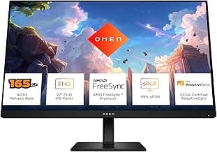 HP OMEN 27 inch FHD 165Hz Gaming Monitor,(68.6cm),FHD(1920 x 1080),400 nits,Pivot-Rotation,Anti-Glare, Eye Ease,8.08kg
