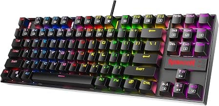 Redragon Kumara K552-RGB LED Backlit USB Mechanical Gaming Keyboard Without Numlock Keys, Black
