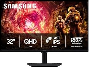 SamsungOdyssey G5 G50F QHD Resolution Gaming Monitor 32 Inch 180Hz Refresh Rate Fast IPS Panel, HDR10, NVIDIA G-Sync Compatible, 1ms Response Time