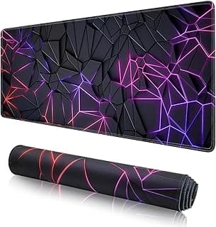 3D Geometric Design Mouse Pad for PC Large 80 x 30 cm Extended Keyboard Pad with Non Slip Rubber Base Waterproof Computer Desk Mat for PC, Laptop, Keyboard, Office & Gaming (1-pc)