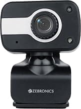Zebronics Zeb-Crystal Clear Web Camera, 0.3 MP with USB with 3P Lens,Built-in Microphone,Auto White Balance,Night Vision and Manual Switch for LED (Black)