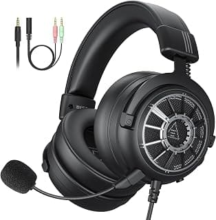 EKSA StarEngine E5000S Gaming Headset for PC, PS4, PS5, Switch, Xbox One, Xbox Series X/S-Wired Gaming Headphones with Detachable Noise Cancelling Mic, 50mm Drivers, 3.5mm Over-Ear Computer Headphones
