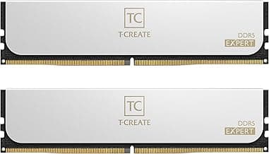 TeamGroup T-Create Expert 2x16GB 6000MHz (6000MT/s) CL38 White 32GB DDR5 RAM Kit, Desktop Memory, Metal Heatsink, 10Layer PCB For Overclocking, ECC, XMP 3.0/EXPO, For Intel/AMD CPU, Low Latency Module