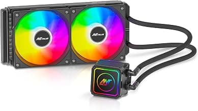 Ant Value AV240 240mm CPU Liquid Cooler/AIO - Black | Static RGB| Support Intel - LGA115X/1200/1700/1851/1366/2011/2066, AMD - FM1/FM2/AM2//AM2+/AM3/AM3+/AM4/AM5