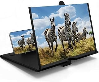 Big Screen Phone Magnifier 10"，Upgraded 3D HD Projector Screen, Foldable/Pull-Out Stand Design, Portable Mobile Amplifier for Movies/Gaming/Elderly(Black)