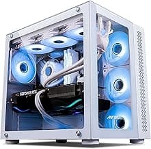 Ant Esports Crystal Mid-Tower Gaming PC Cabinet – White | Dual Chamber Panoramic Tempered Glass | Supports E-ATX, M-ATX, ITX | 4 Pre-Installed Fans | High Airflow PC Case for High-End Builds