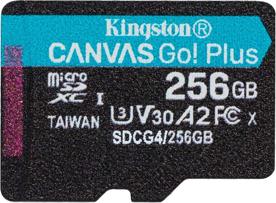 Kingston 256GB Canvas Go! Plus MicroSDXC 170MB/s Read UHS-I U3 V30 A2 for Action Cams & Drones (Series 4)