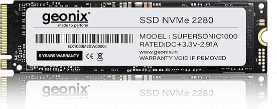 GEONIX 128GB M.2 NVMe SSD, 2280 SATA III (6Gb/s), Read Speed – Up to 2650 Mbps, Write Speed – Up to 2000 Mbps, Internal Solid State Drive (SSD), (5 Years Warranty)