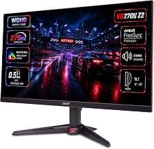 Acer Nitro VG270U Z2 27 Inch QHD Gaming Monitor | IPS 2560x1440 | 275Hz Refresh Rate OC | DRR Support | 0.5ms GTG | DCI-P3 90% | HDR10 | AMD FreeSync Premium | HDMI 2.1, DP 1.4 | Dual 2W Speakers