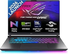 ASUSROG Strix G16, Intel Core Ultra 9 275HX, Gaming Laptop(RTX 5060-8GB/115W TGP/16GB/1TB /2.5K QHD+/16"/240Hz/90WHrs/Windows 11/M365 Basic (1Year)*/Office Home 2024/Eclipse Gray/) G615LM-S5128WS