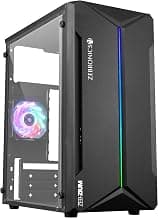 ZEBRONICS ZIUM Mid-Tower Gaming Cabinet, M-ATX/M-ITX, Fins focussed Multicolor Rear Fan, Multi Color LED Strip, Acrylic Glass Side Panel, USB 3.0, USB 2.0