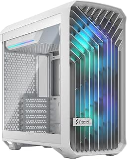Fractal Design Torrent Compact White RGB Tempered Glass TG Clear Tint Window High-Airflow Mid Tower Computer Case/Cabinet/Chassis - FD-C-TOR1C-05
