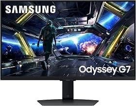 Samsung27"(68.5cm) Odyssey G7 4K Smart Gaming Monitor|UHD 3840 x 2160|Fast IPS panel|144 Hz|1ms|OTT Apps|VESA DisplayHDR400|Speakers|FreeSync Premium|LAN|WiFi|Bluetooth|HAS Pivot|LS27DG700EWXXL|Black