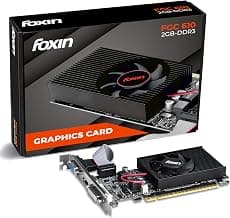 Foxin GT 610 Graphics Card 2GB DDR3 64-Bit | PCIe 2.0 Desktop GPU with HDMI DVI VGA Output | Heatsink Cooling Fan | High Efficiency Gaming Graphics Card (Black)