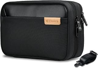 ELMIRA Tech Organizer Pouch – Electronics & Cable Organizer Travel Case | Water Resistant Gadget Organizer for Chargers, USB Cables, Power Bank, Hard Disk & Accessories - 360 Padded (Black)
