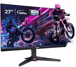 Acer Nitro VG270U X1 | 27 Inch WQHD (2560×1440) IPS Gaming Monitor | 200 Hz Refresh Rate | 0.5 ms Response | AMD FreeSync Premium | HDR10 | DCI-P3 90% | 2×HDMI 2.0, 1 x DP 1.4 | Speakers I Eye Care