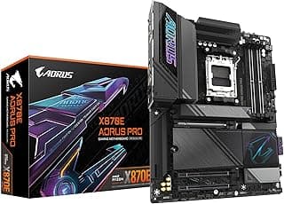 GIGABYTE X870E AORUS PRO AMD AM5 LGA 1718 Motherboard, ATX, DDR5, 4X M.2, PCIe 5.0, USB4, WIFI7, 2.5GbE LAN, EZ-Latch