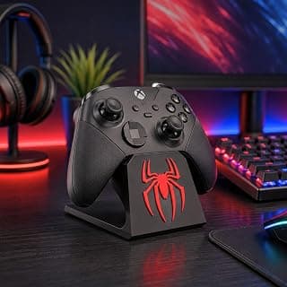 PS5 Controller stand for Desk Gaming controller stand Xbox | Joystick Stand Controller Holder Gamepad Stand & Gaming PS5 Accessory | Compatible with Xbox ONE, PS5, PS4, PC, Steelseries Remote | Black + Red