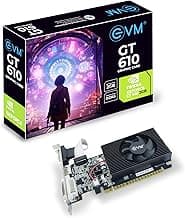 EVM GeForce GT610 Graphics Card GPU | 2GB DDR3 | PCIe 2.0 | HDMI VGA DVI | 1080p Full HD | Heat Sink Fan Cooling | Low Profile | Desktop Compatible | Stable Performance | 3 Year Warranty (EVM-GT610)