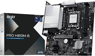 MSI PRO H810M-B Motherboard, mATX - Supports Intel Core Ultra Processors (Series 2), LGA 1851 - DDR5 Memory Boost (6400 MT/s MAX), PCIe 5.0 x16, M.2 Gen4, 2.5G LAN