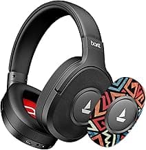 boAtRockerz Plus 550, Customizable Earcups, 100H Battery, 50mm Drivers, Dual Pair, App Support, Bluetooth Headphones, Wireless Headphone with Mic (Black Psyche)