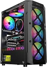 Ant Value VM50 ARGB Mid-Tower Computer Case/Gaming Cabinet - Black | Support Micro ATX, M-ATX, ITX | Built-in USB 3.0 Port, Pre-Installed 4 ARGB Case Fans