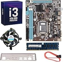 H81 Motherboard + Core i3 4130/4150/4360 4th Gen Processor + 8GB DDR3 1600MHz RAM + CPU Fan | Pre-Assembled & Pre-Tested Kit | for Home & Office PC Upgrade | 1-Year Warranty