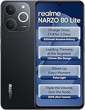realme NARZO 80 Lite 4G (Obsidian Black 2026, 4GB+64GB) | 6300mAh Segment's Biggest Battery | 7.94mm Slim Design | 300% Ultra Volume | Pulse Light: 9 Colors, 5 Glow Modes | Ai Assist