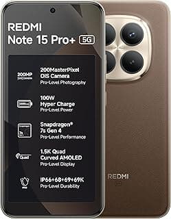REDMI Note 15 Pro+ 5G (Coffee Mocha, 12GB + 256GB) | 200MasterPixel OIS Camera | Snapdragon 7s Gen 4 | CrystalRes AMOLED | IP69/69K | 6500mAh Si/C Battery | 100W HyperCharge