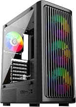 Circle Amazer X1 Mid- Tower Computer Case | Gaming Cabinet - Black| Support ATX, M-ATX, ITX | Pre- Installed 3 x 120mm Front and 1 x 120mm Rear ARGB Mirror Fans