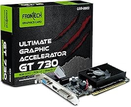 FRONTECH GT730-4GD3 Graphics Card with 4 GB DDR3 64 BIts PCI Express RAM, Quality Gaming Graphics Card, Single Cooling Fan, 3 Years Warranty (GRP-0002, Black)