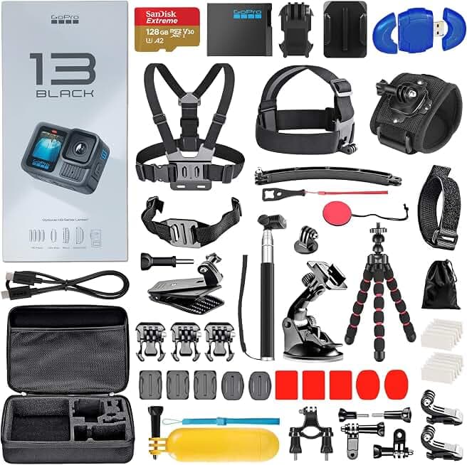 GoPro HERO12 Black 5.3K60 Ultra HD Waterproof Action Cam (Creator Bundle with Mic Ver 3)