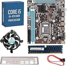 H81 Motherboard with i5 4th Gen 4570/4590/4460/4440 + 8GB DDR3 1600MHz RAM + CPU Fan – Pre-Assembled & Pre-Tested Desktop Combo Ideal for Student PCs, Professional and Home Media, with 1 Year Warranty