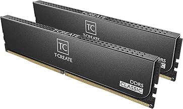 TeamGroup T-Create Expert 2x16GB 6000MHz (6000MT/s) CL38 Black 32GB DDR5 RAM Kit, Desktop Memory, Metal Heatsink, 10Layer PCB For Overclocking, ECC, XMP 3.0/EXPO, For Intel/AMD CPU, Low Latency Module